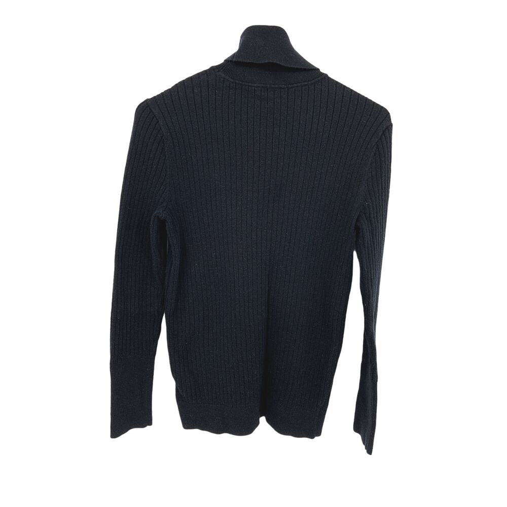 Talbots Turtleneck Long Sleeve Sweater Black Rib Knit Fitted Casual Size S - Picture 3 of 4